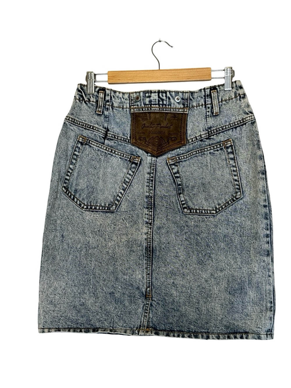 WEATHERED BLUES Vintage Acid Washed Denim Skirt Size 13/14